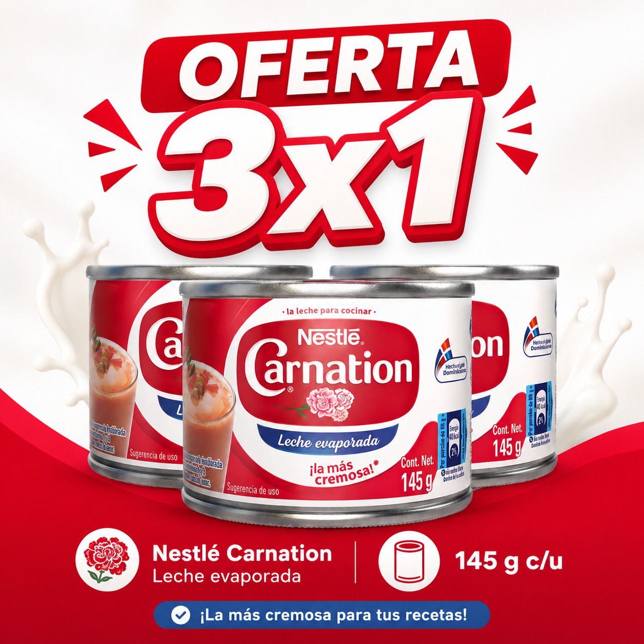 Leche Evaporada Carnation 145gr